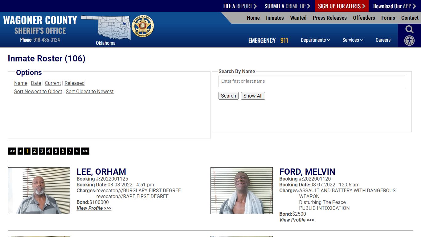 Inmate Roster - Wagoner County Sheriff's Office